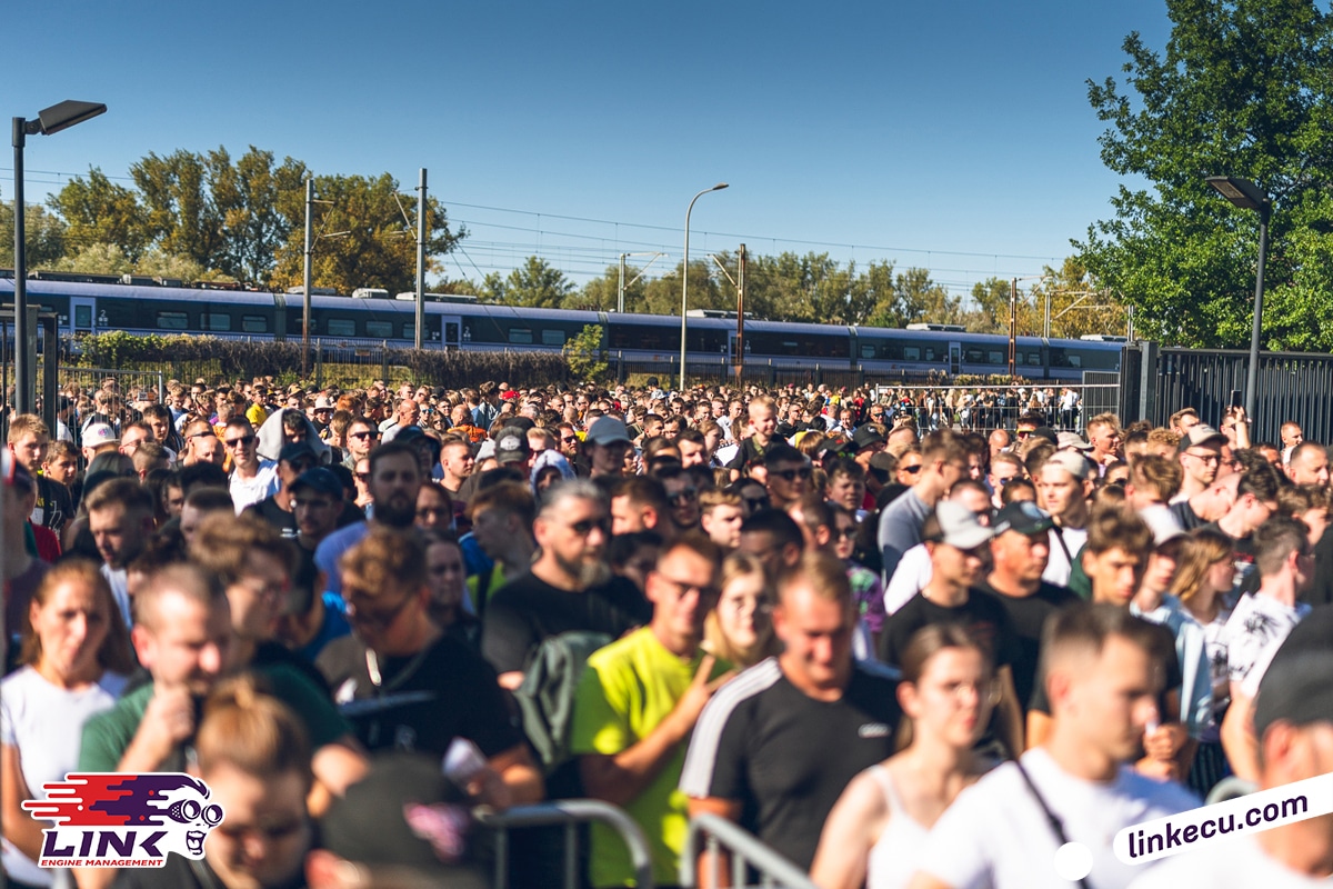 Crowds outside the stadium